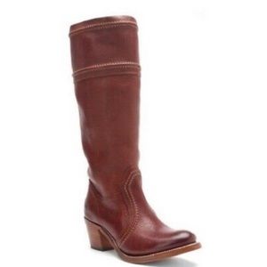 Frye Jane Knee High Riding Boots Size 7.5 Brown Leather 77230